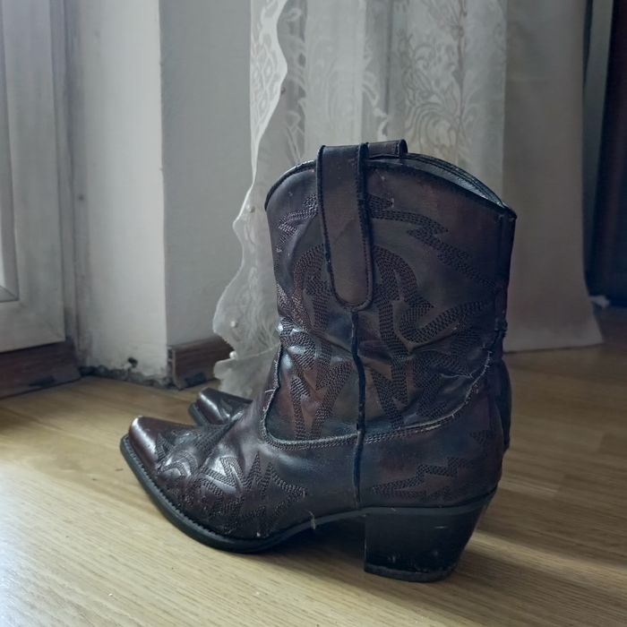 Винтажные казаки из натуральной кожи