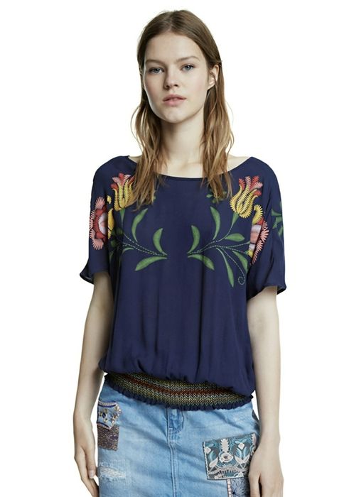 Тъмносиня блуза Desigual, размер Л
