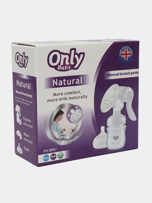 Молокоотсос 2 в 1 механический, ручной с бутылочкой Only Baby