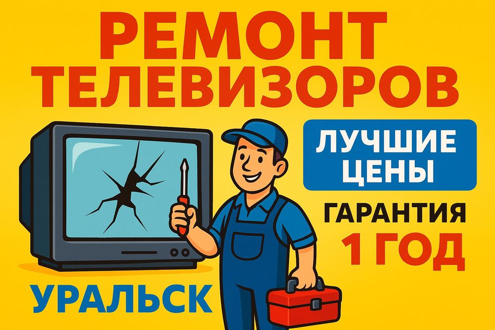 Ремонт телевизоров в г. Уральск
Профессиональный ремонт LED, LCD, Smar