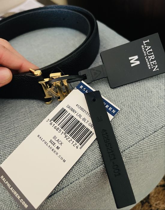 Черен кожен колан RALPH LAUREN
