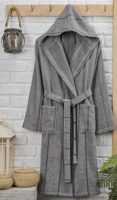 Унисекс халат с качулка за баня, нов С/М и Л/ХЛ