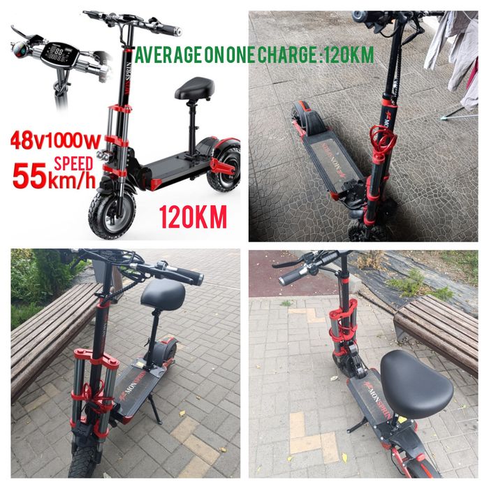 Электросамокат Q18 120km ,MONSPRIN Q18 48V28.6AH 1000W C40 черный