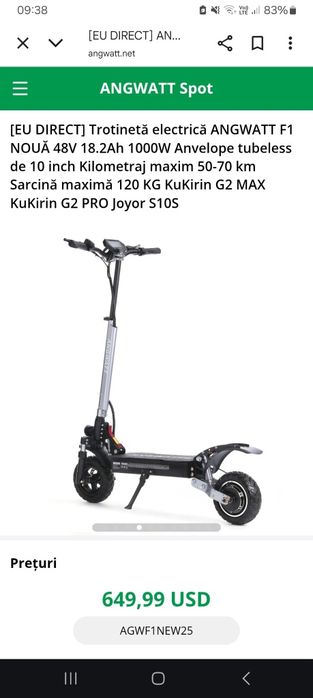Trotineta electrica Angwatt