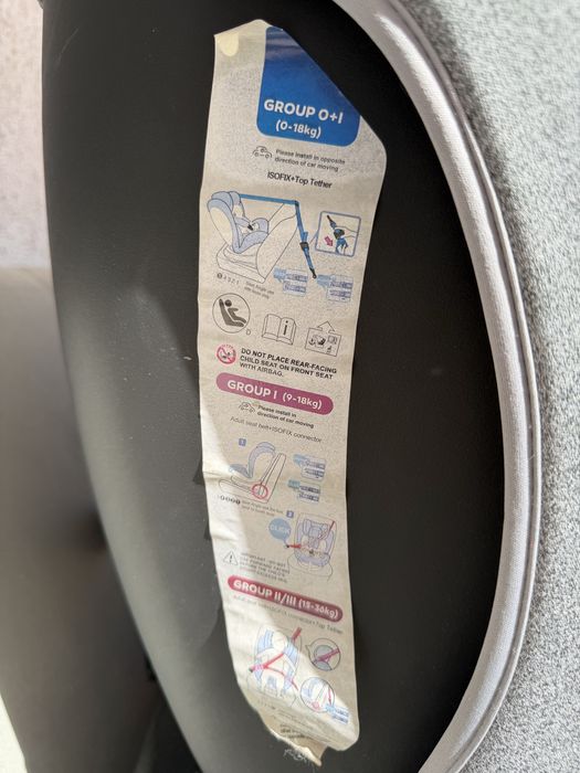 Vand scaun auto Coccolle,  ISOFIX 0–36 kg, 0–12 ani, Top Tether