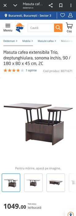 Masuta cafea extensibila