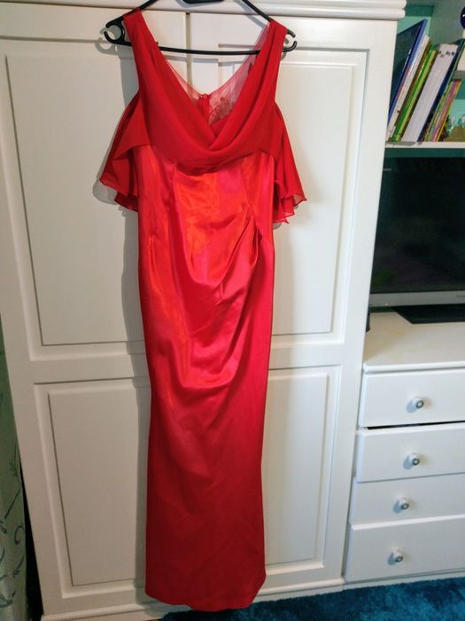 Rochie elegantă de seară Tafta roșie, mărime S/M