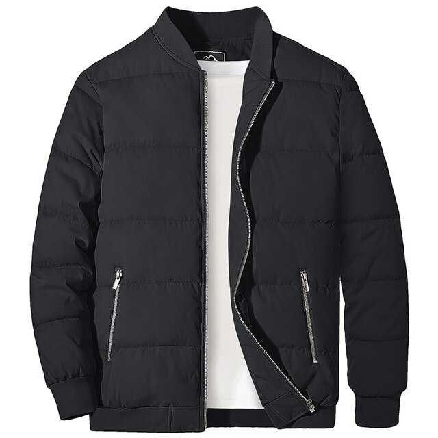 MAGCOMSEN Ветроупорно мъжко ватирано бомбър яке с джобове с цип
