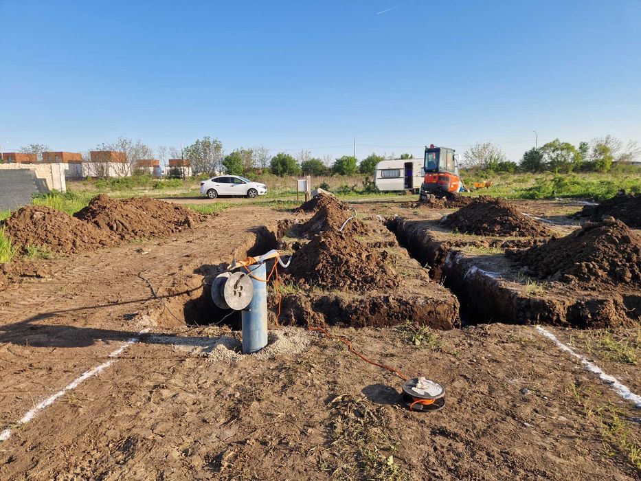 excavator / fundatii / gaz / curent / canalizare / terasamente / fose