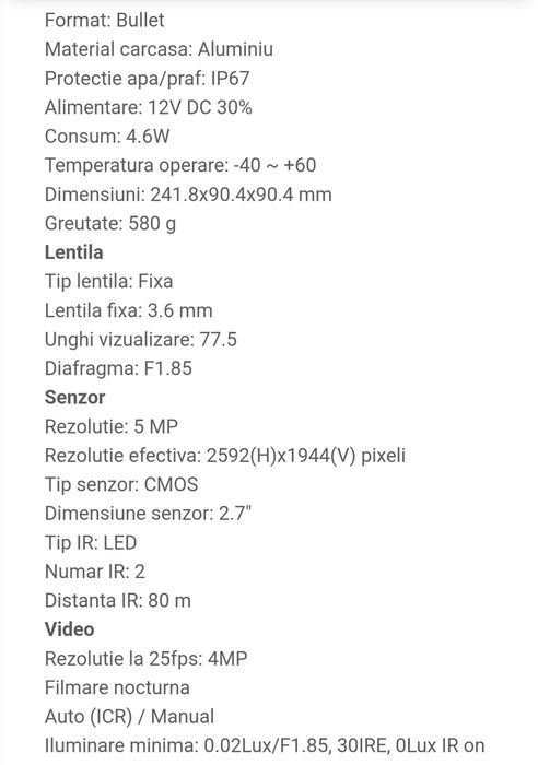 Set Camere fixe Dahua