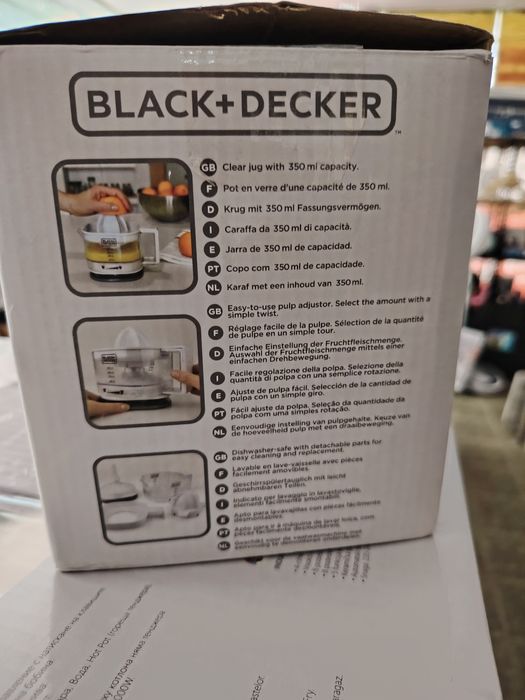 Цитрус преса Black&Decker BXCJ25E, 25W, 350 мл, Бял