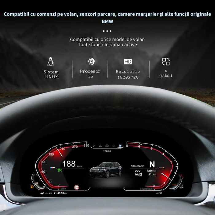 Ceasuri de Bord Digitale, Full HD, Compatibil seriile E/F, Plug&Play