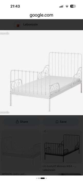 Pat extensibil metalic Ikea 90/200