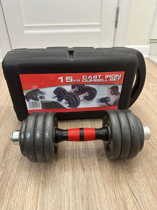 Гантели 15 кг — новые/ разборные/ в кейсе