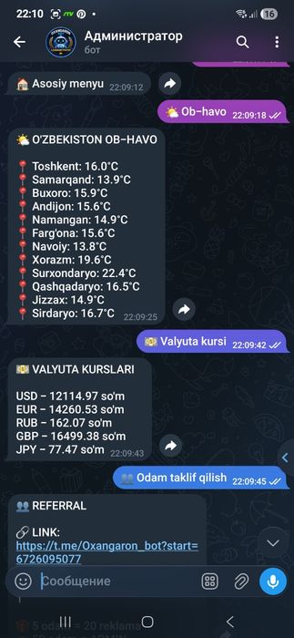Telegram bot tayorlash