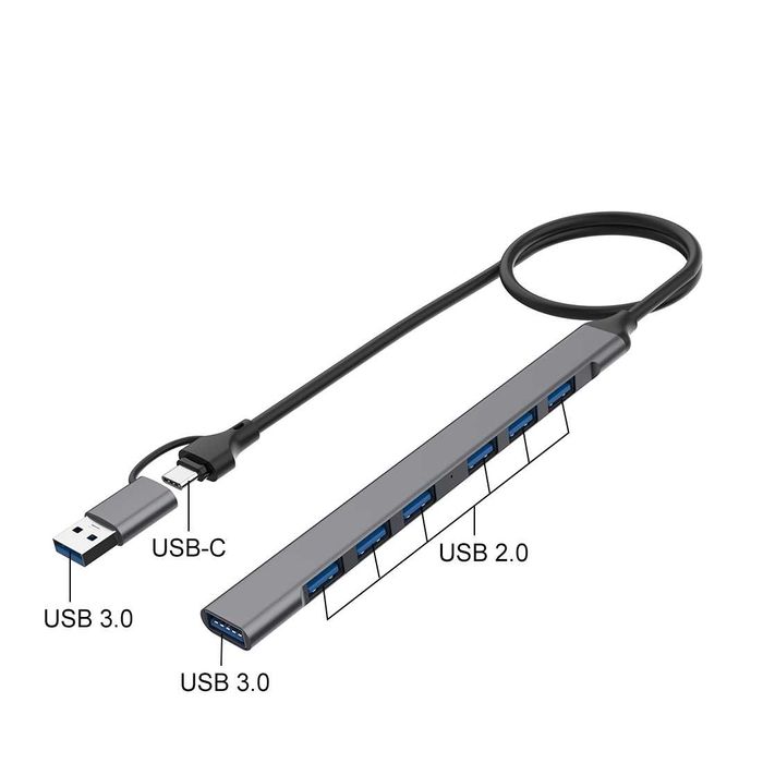 USB type C хаб  2 V 7 port перечисление и доставка есть