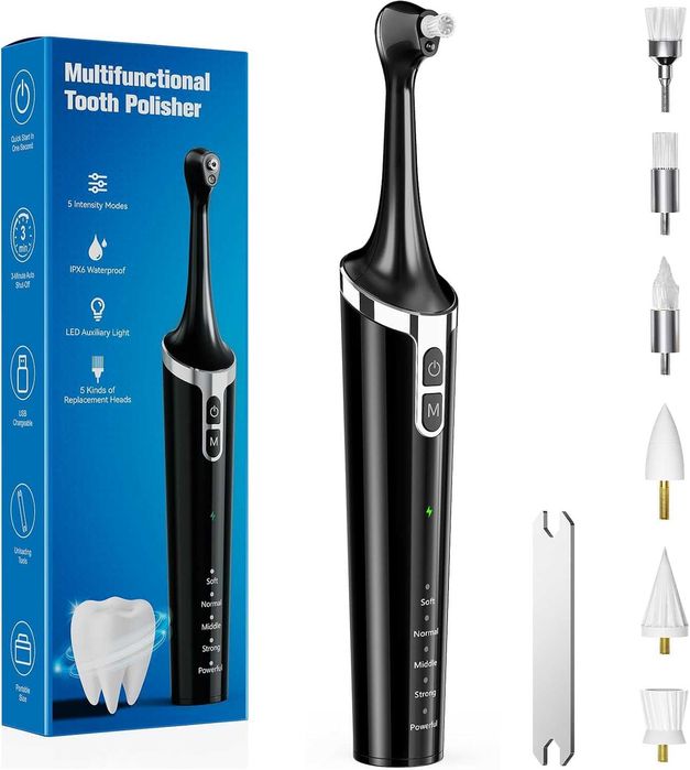 Електрическа машина за полиране на зъби Hapycat, 5 скорости, 6 глави