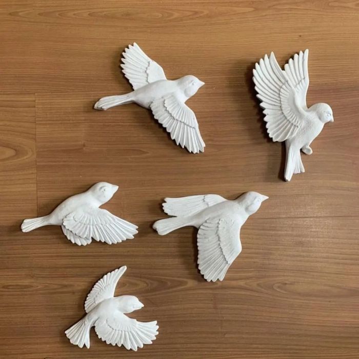 Птички на стену гипсовая