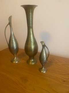 Set vase alamă lucrate manual