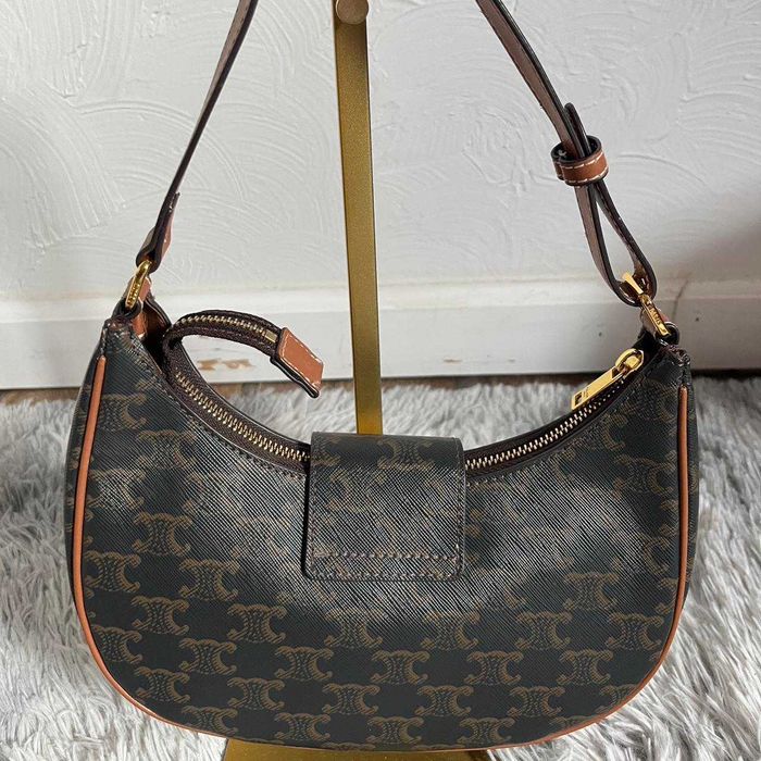 Geantă Celine Ava Triomphe Monogram, Piele Maro