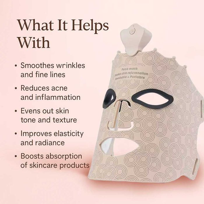 Маска за лице UBilli с LED светлина, 240 диода, домашна фототерапия