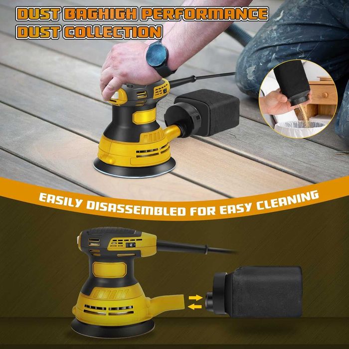 Електрическа орбитална шлайфмашина 200W 12000RPM 6 променливи скорости