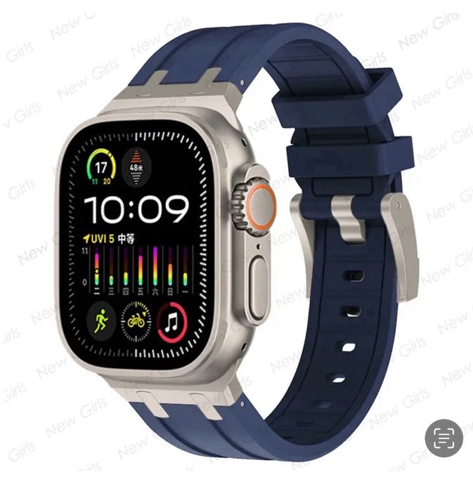 Curea Husa Silicon Titanium Incarcator Ceas Apple Watch Iphone