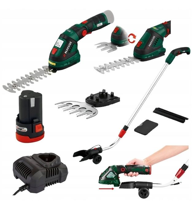 Foarfeca cosmetizat gazon arbuști pe acumulator 12 v set complet