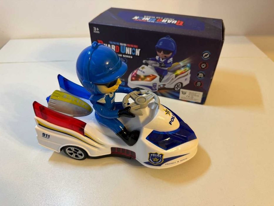 Jucarie rotativa masina de politie, cu lumini, sunete, baterii incluse
