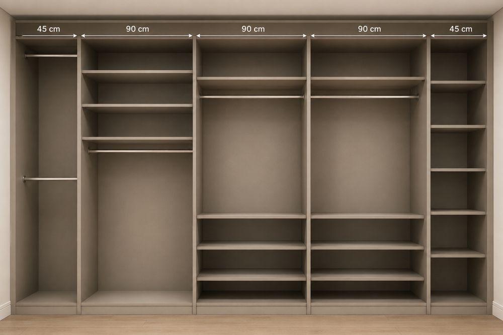 Rez/Dressing/Dulap 360/228/60 cm 3 usi culisante alb mat/oglinda