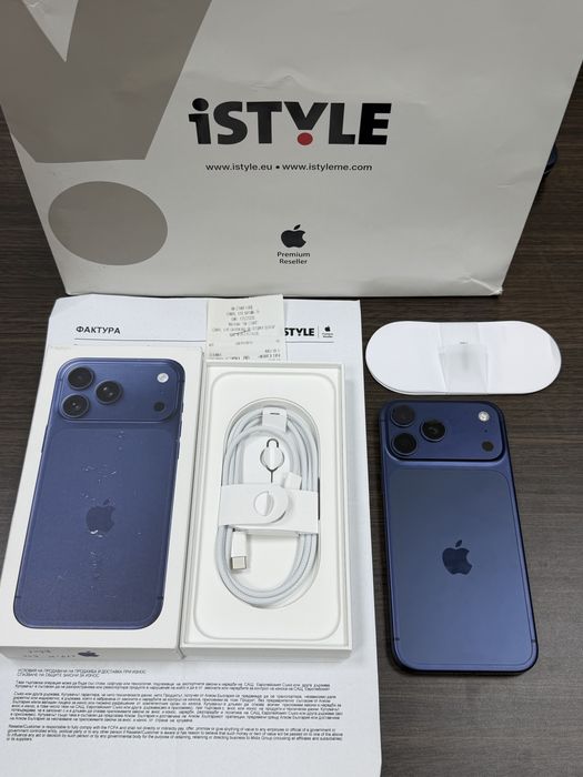 КАТО НОВ 512GB iPhone 17 Pro Max Гаранция iStyle 2027 Blue