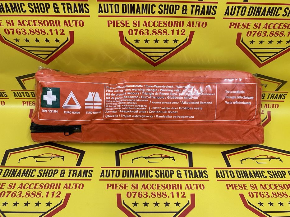 Kit trusa medicala de prim ajutor, triunghi-vesta reflectorizanta