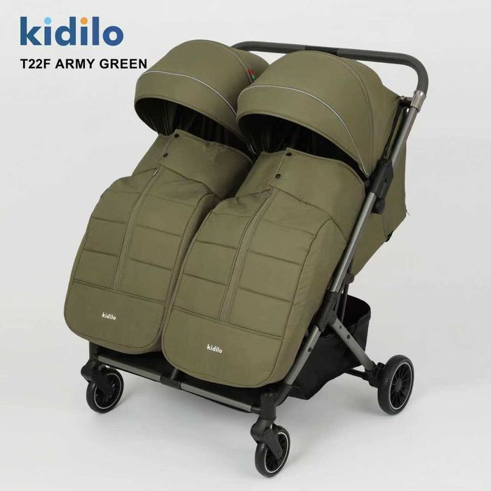 Компактная коляска для двойни. Эгизаклар учун енгил коляска.