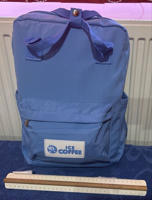Rucsac personalizat Hell Ice Coffee albastru, nou, nefolosit