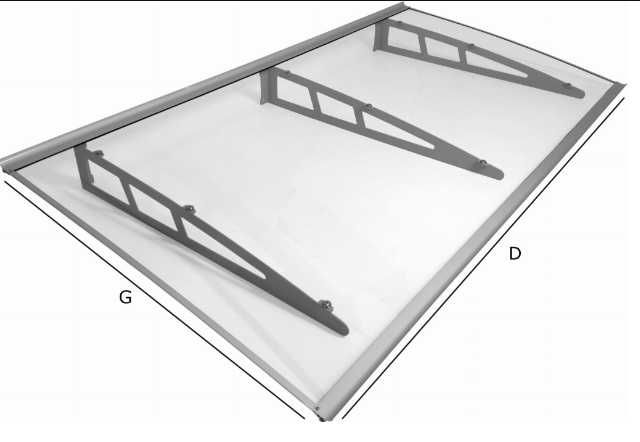 Copertină VIVIEN PRO Alu Plexiglas de ușă 120x80 - 270x100 cm marchiză