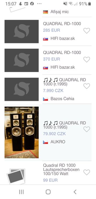 Incinte cutii proiect boxe Qadral RD 1000 cu filtre