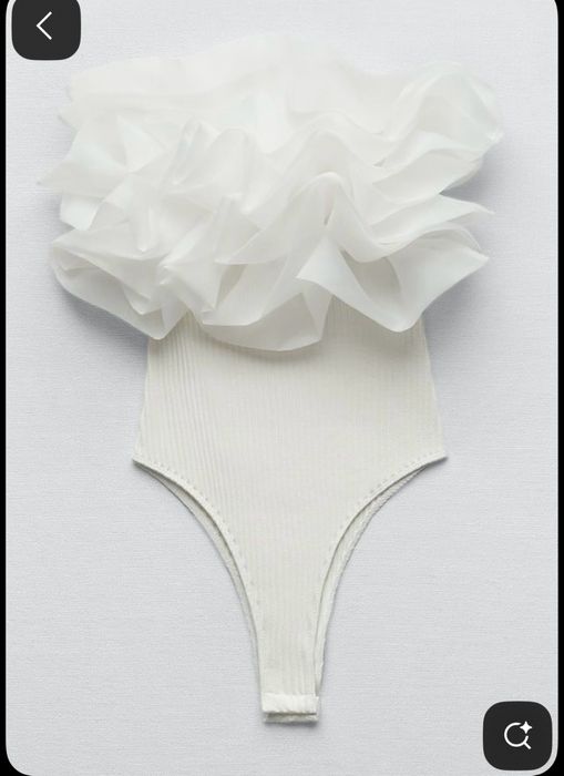 Бяло боди Зара пеплум