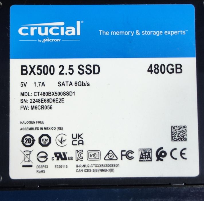 SSD 480Gb Crucial BX500
