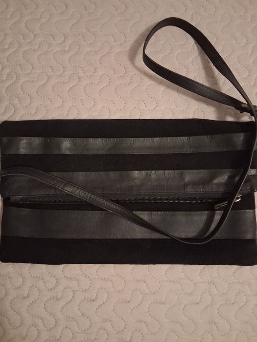 Чанта"ZIGN"-естествена кожа и велур.