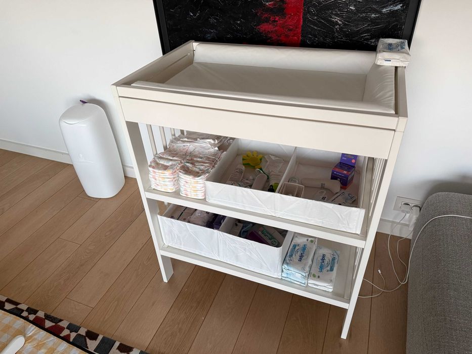 Masă înfăşat, alb, 82x54x93 cm (IKEA GULLIVER)