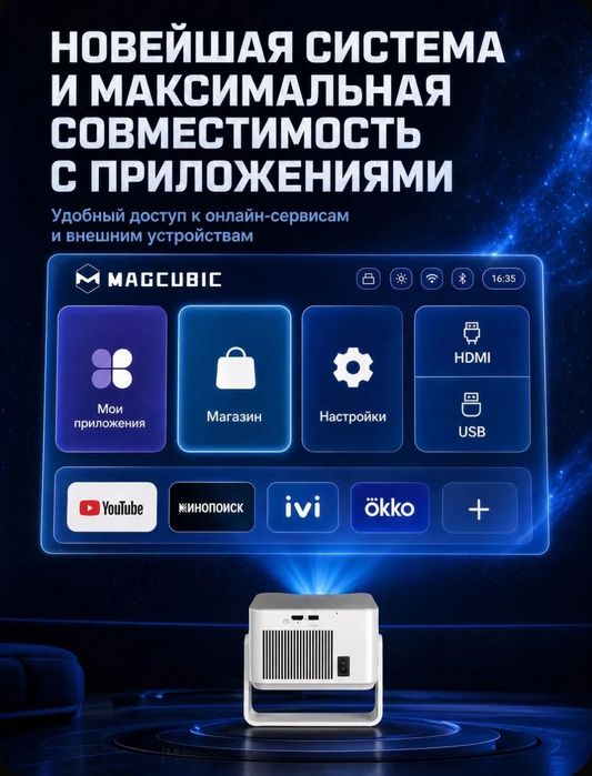 ‼️Смарт Проектор HY350MAX android14+Прошивка тайёр+доставка.бх