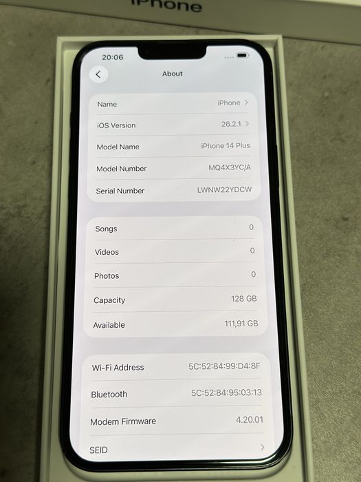 iPhone 14 Plus 128GB 91% baterie cutie telefon impecabil