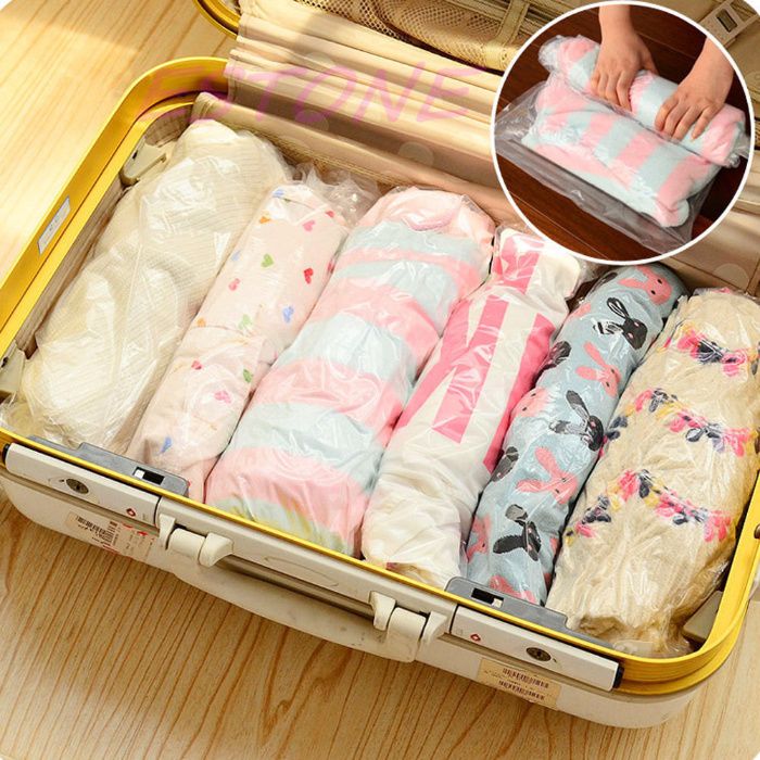 Saci vidare haine75%reduce 80x110cm Vidare aspirator Spatiu redus Noi