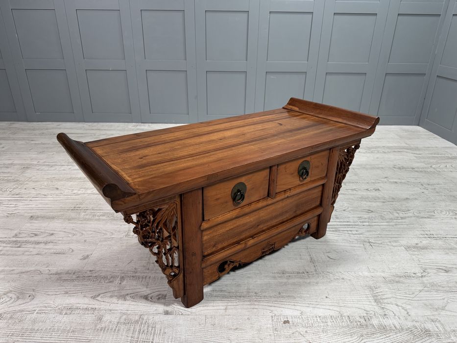 Китайски, конзолен шкаф, масив, дърворезба Д1044