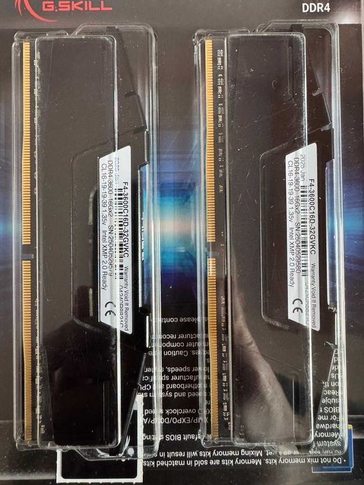 2 кита 32GB (2x16GB) G.SKILL Ripjaws DDR4 3600MHz CL16 - В ГАРАНЦИЯ