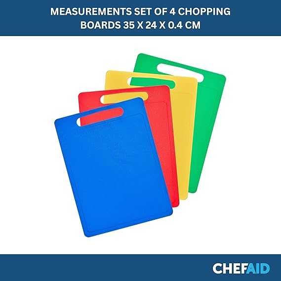 Комплект дъски за рязане 4 бр. Chef Aid, противоплъзгащи , 35x24х0.4см