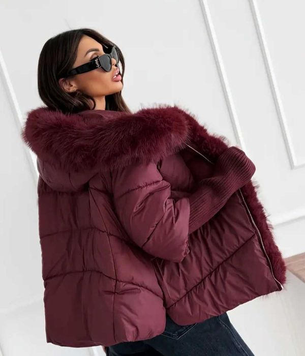 Дамско яке цвят бордо
