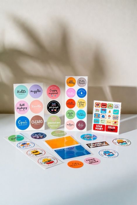 стикеры, наклейки, печать, логотип, упаковка