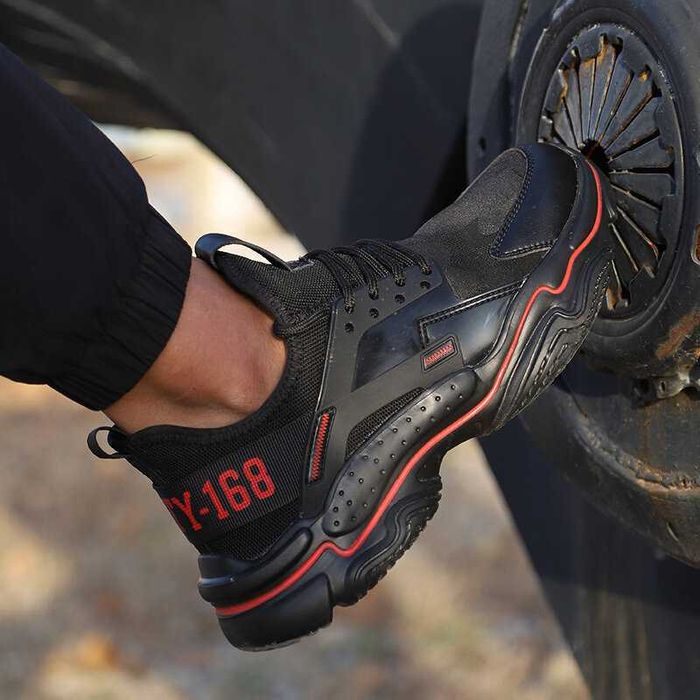 Защитни Работни Обувки Veiras Safety, S1P, Черно / Червено