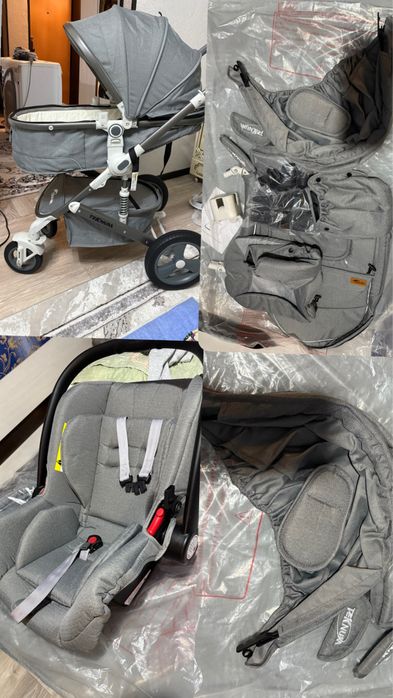 Новый коляска с авто креслом